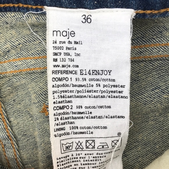 🔻Maje Distressed Patchwork Skinny Jeans Size 6 - Picture 3 of 12